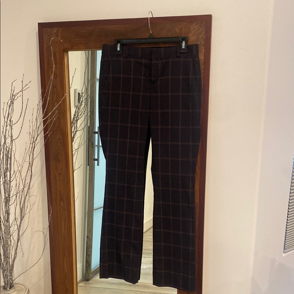 Women’s Black and Maroon Checkered Pants